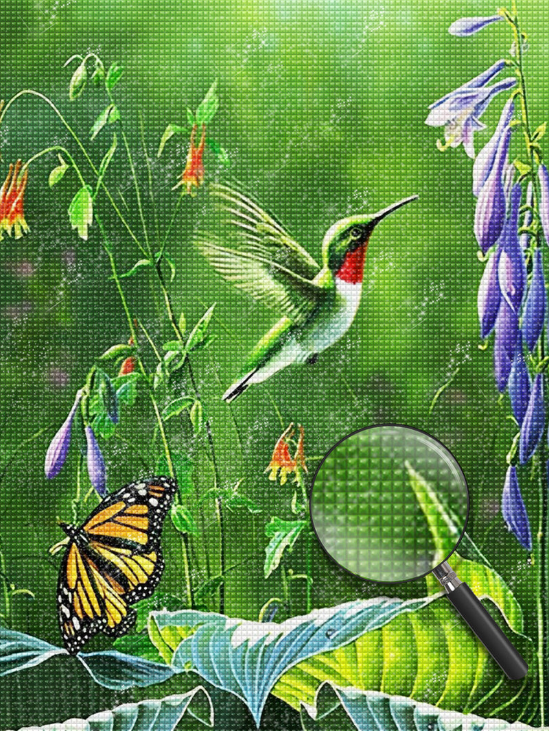 Kolibris Schmetterling Blumen Diamond Painting