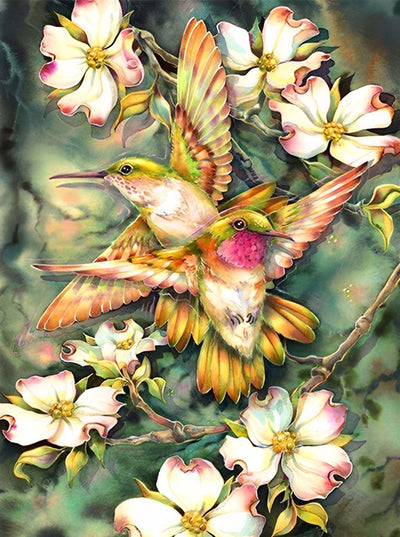 Kolibris und Magnolie Diamond Painting