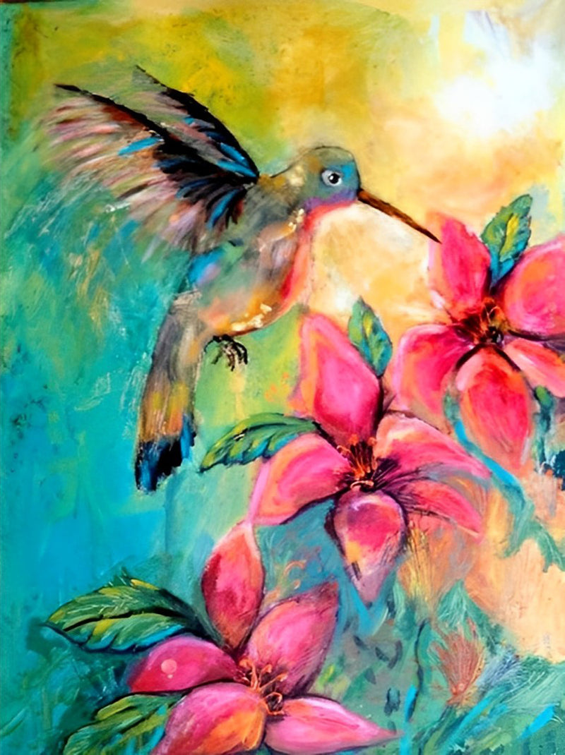 Kolibris und Orchideen Diamond Painting