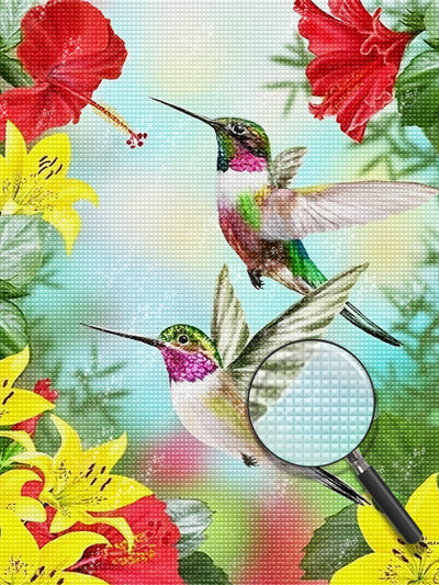 Kolibris und Straucheibische Diamond Painting