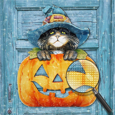 Kürbis Katze Tür Diamond Painting
