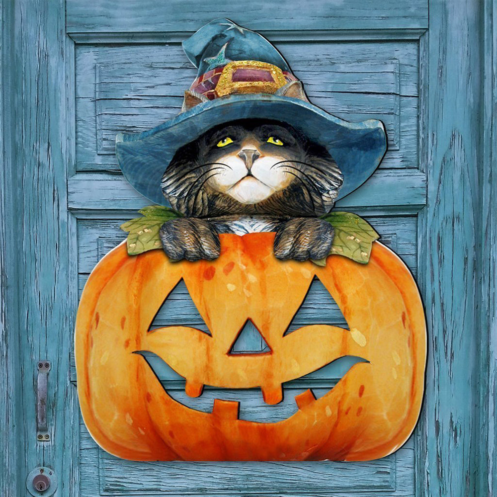 Kürbis Katze Tür Diamond Painting