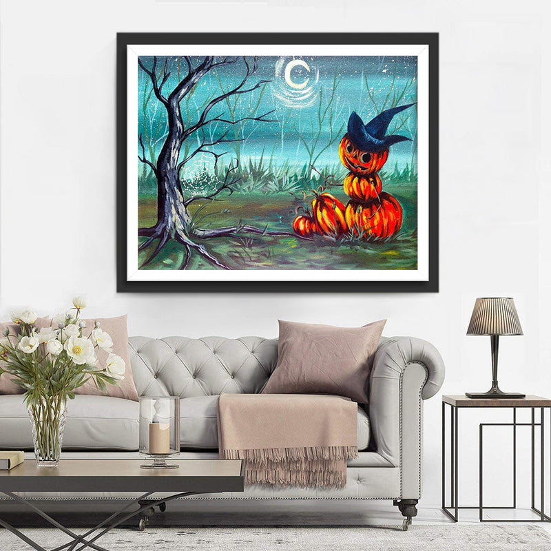 Kürbismann im verklüfteten Wald Diamond Painting