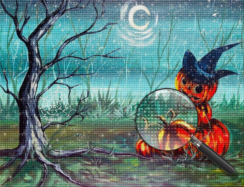 Kürbismann im verklüfteten Wald Diamond Painting