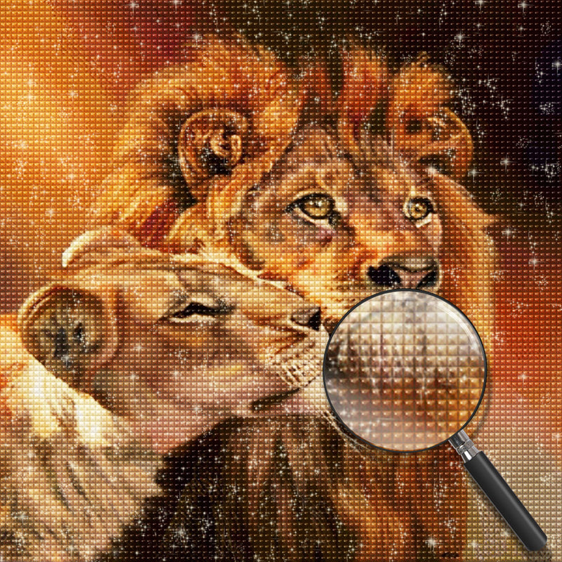 Küssende Löwen Diamond Painting