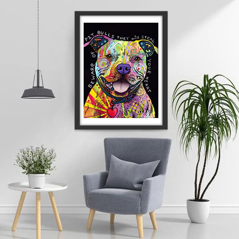 Lachender bunter Hund Diamond Painting