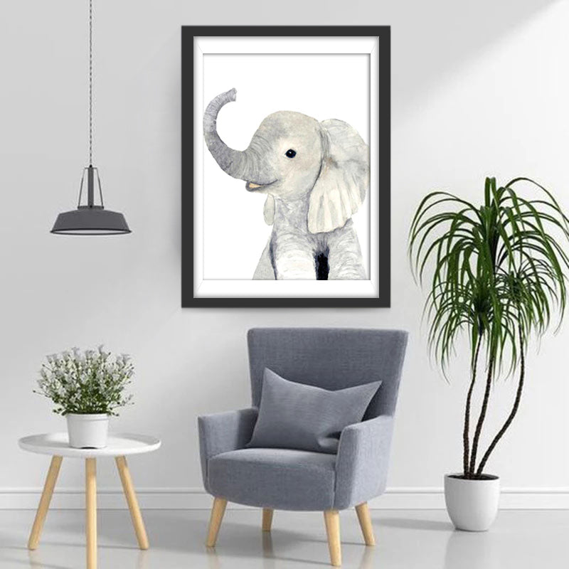 Lächelnder Cartoon-Elefant Diamond Painting