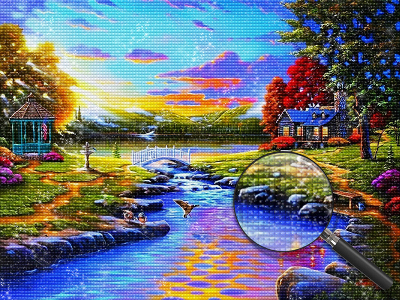 Landschaft entlang des Baches Diamond Painting