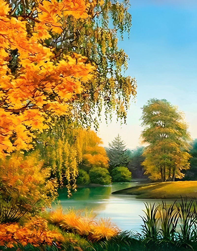 Landschaft Herbst Diamond Painting