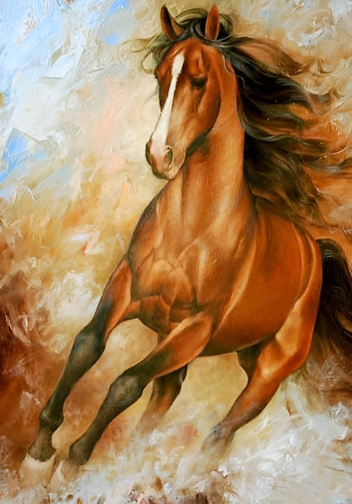 Laufendes braunes Pferd Diamond Painting