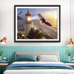 Leuchtturm Meer Adler Diamond Painting