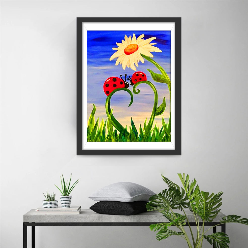 Liebe Käfer Blume Diamond Painting