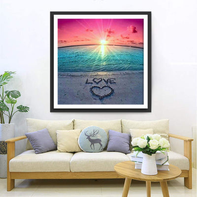 Liebe Meer Sonnenuntergang Diamond Painting