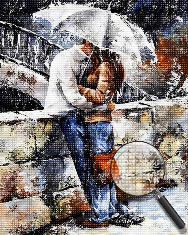 Liebespaar an der Brücke Diamond Painting