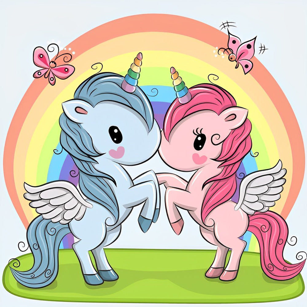 Liebespaar Einhörner Regenbogen Diamond Painting