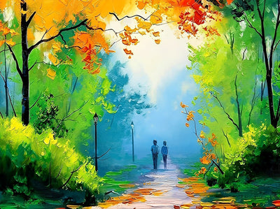 Liebespaar im Wald Diamond Painting