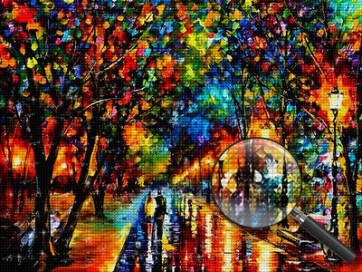 Liebespaar Straße Nacht Diamond Painting