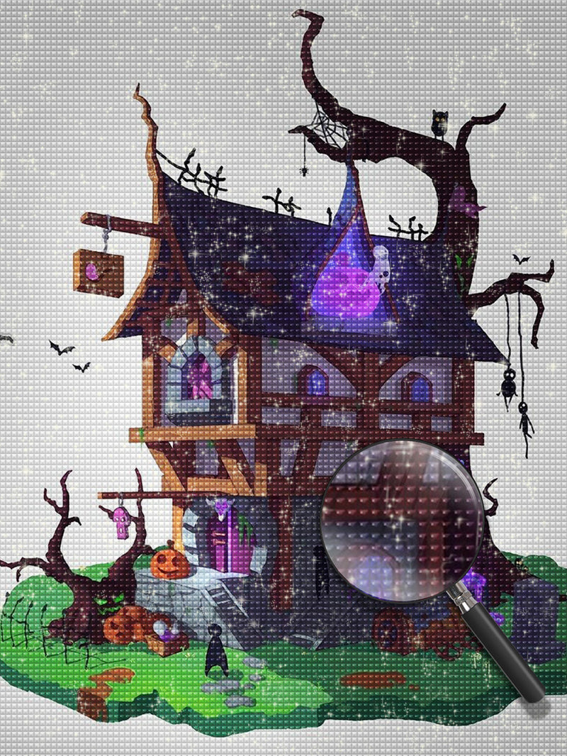 Lila Hexenhütte Diamond Painting