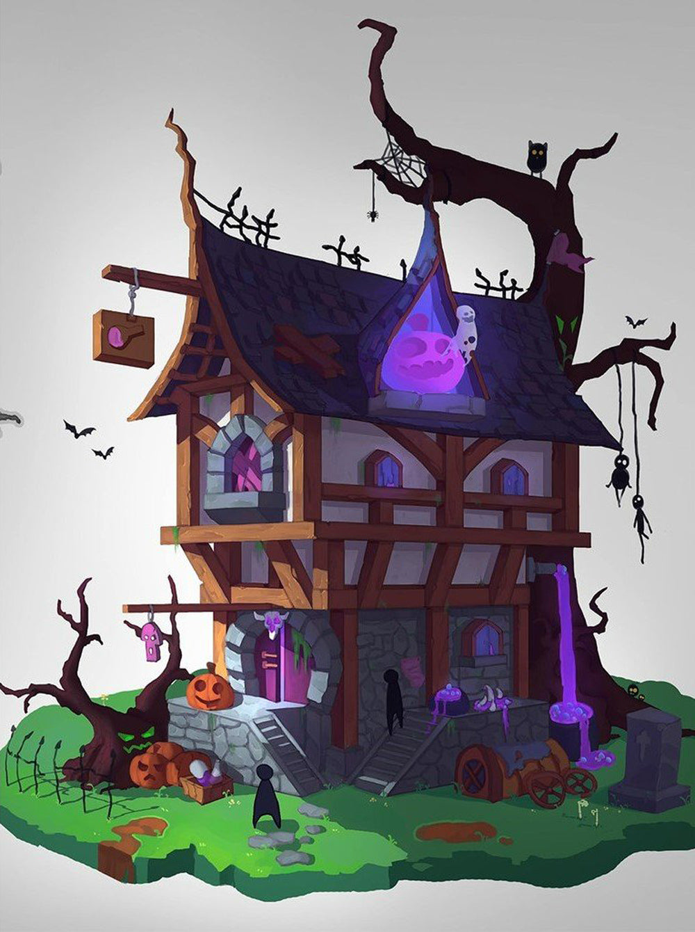 Lila Hexenhütte Diamond Painting