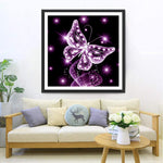 Lila Kristallschmetterling Diamond Painting