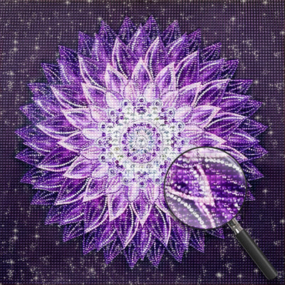 Lila Lotusblume Mandala Diamond Painting