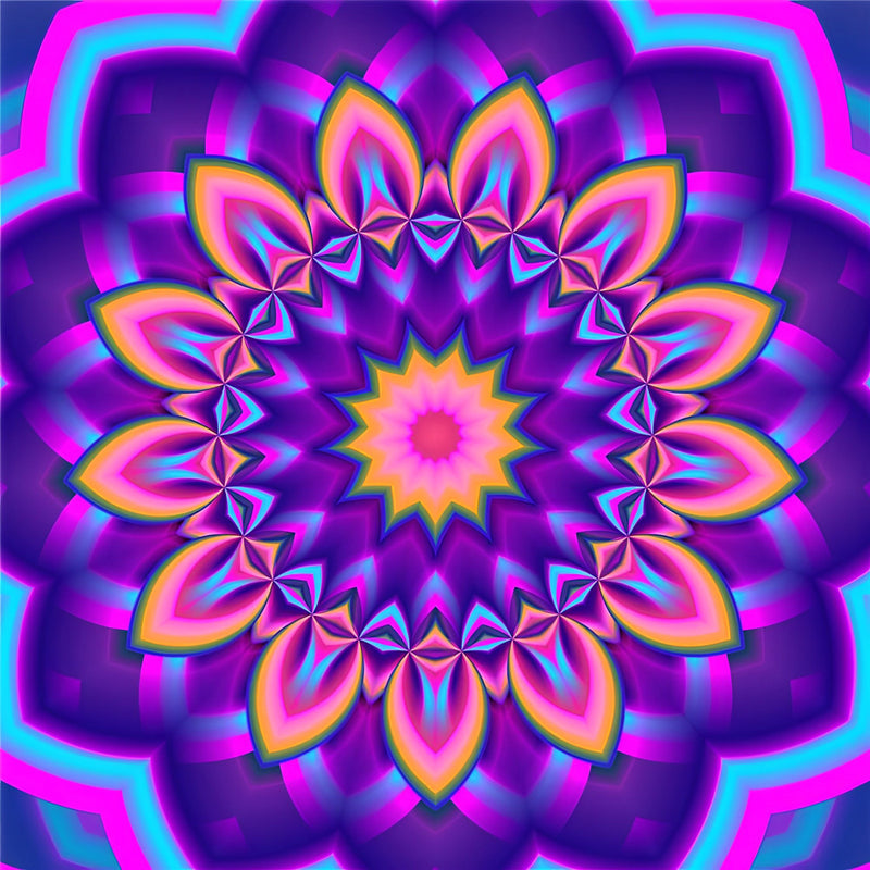 Lila Sonnenblume Mandala Diamond Painting