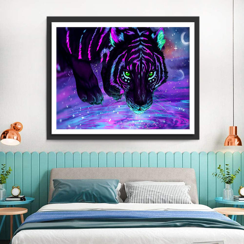 Lila Tiger Diamond Painting