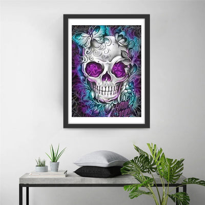 Lila Totenkopf Diamond Painting