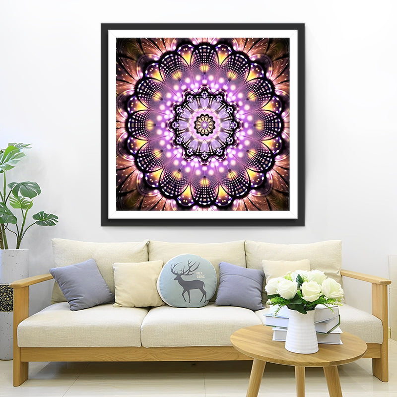 Lila und braune Mandala Diamond Painting