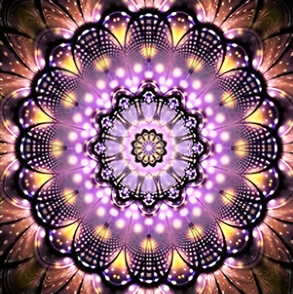 Lila und braune Mandala Diamond Painting