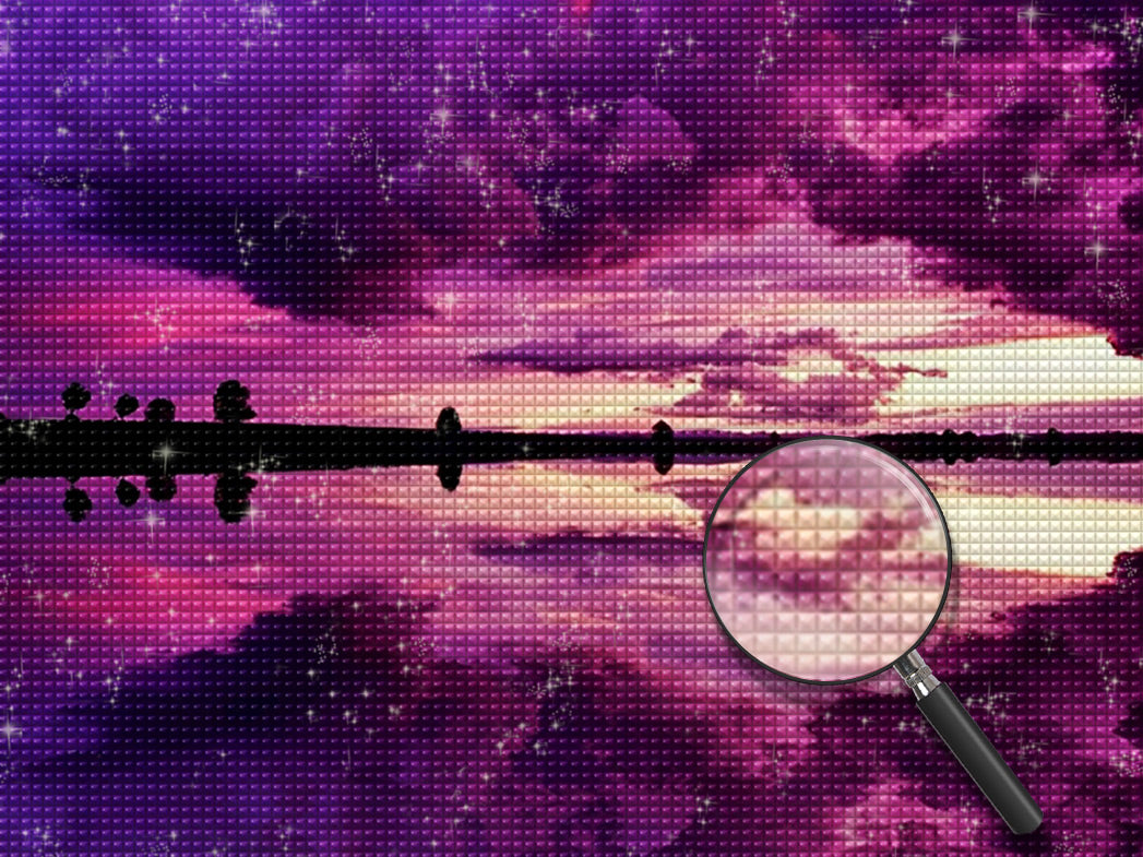 Lila Wolken und See Diamond Painting