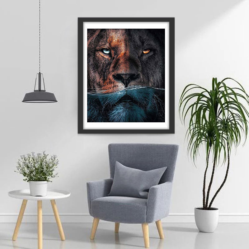 Löwe im Wasser Diamond Painting