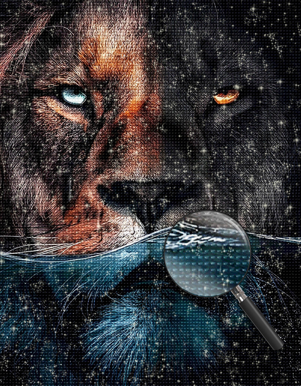 Löwe im Wasser Diamond Painting