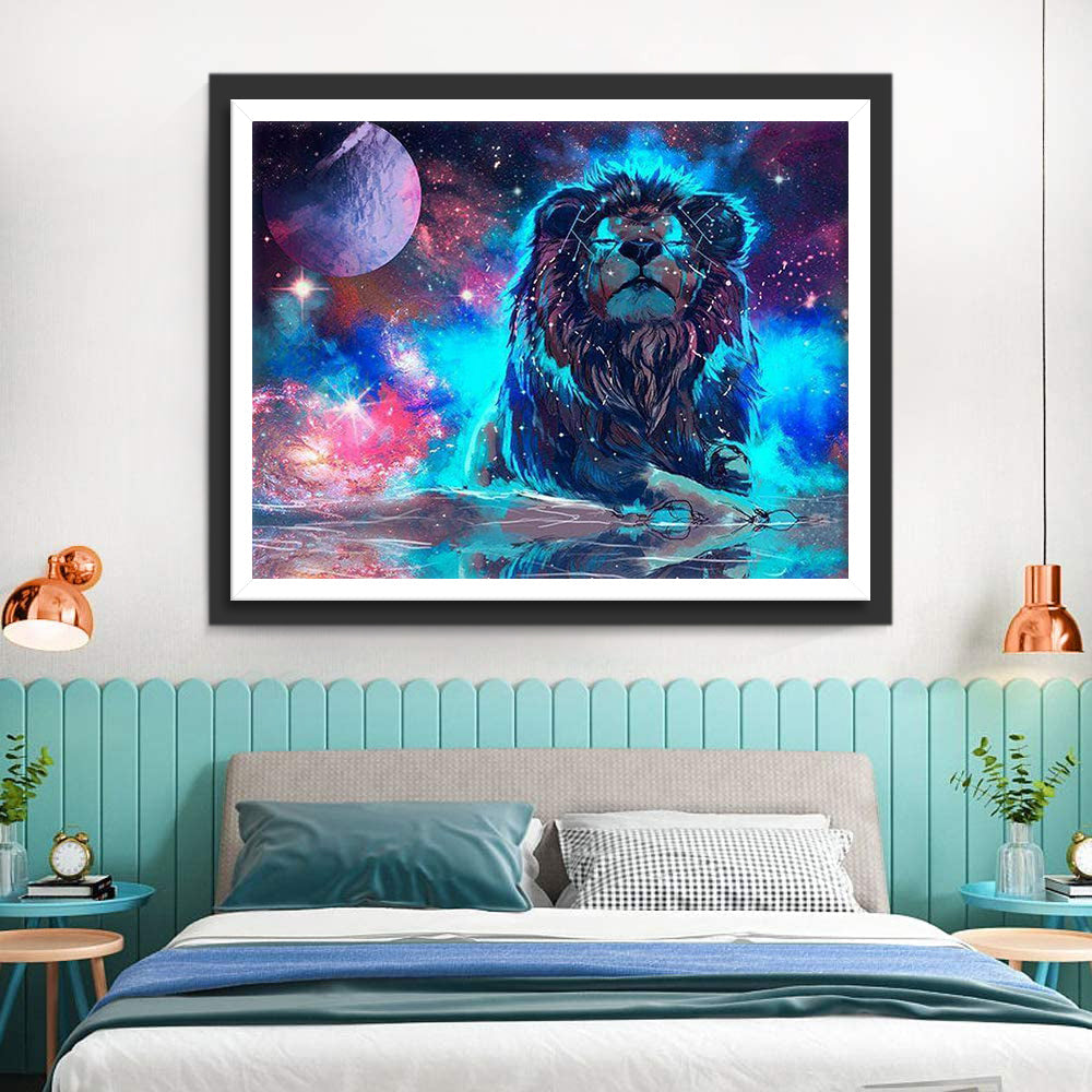 Löwe im Weltraum Diamond Painting