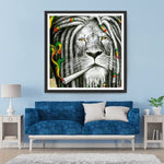 Löwe mit geflochtenen Zöpfen Diamond Painting
