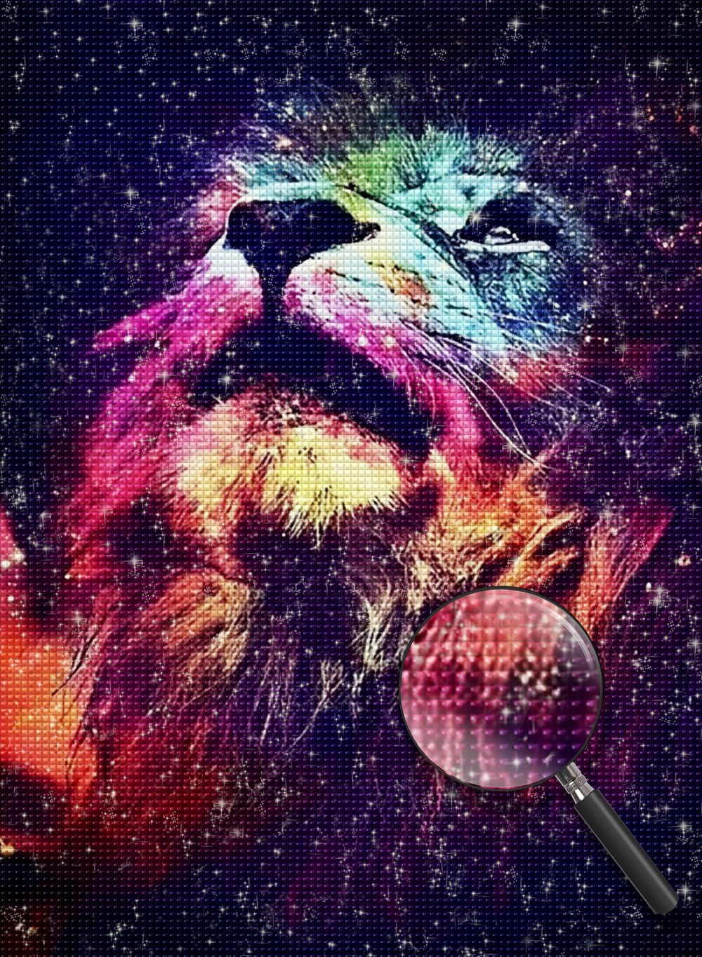 Löwe und Sternenhimmel Diamond Painting