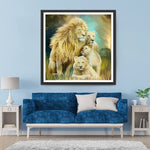 Löwenfamilie auf der Wiese Diamond Painting