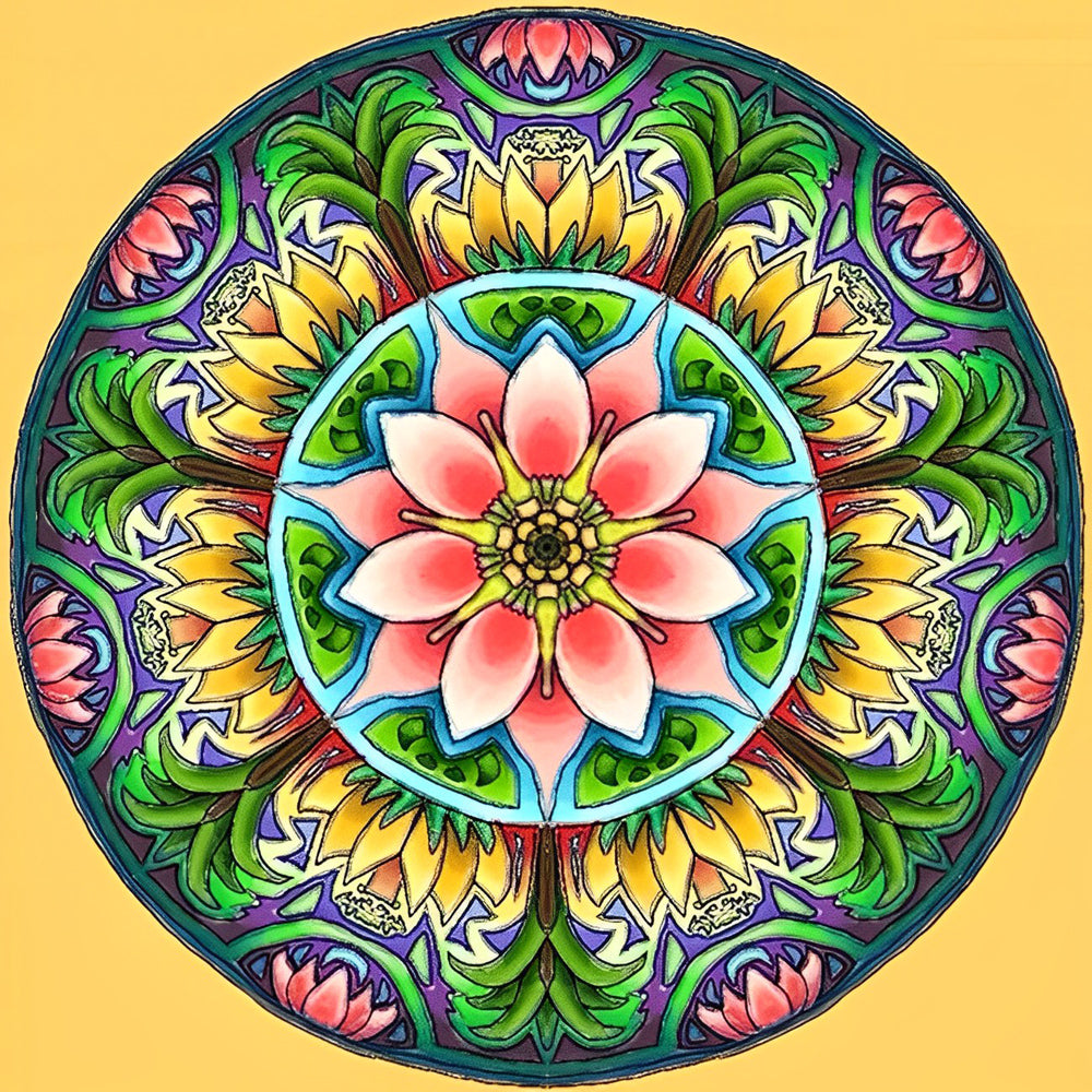 Lotus-Mandala Diamond Painting