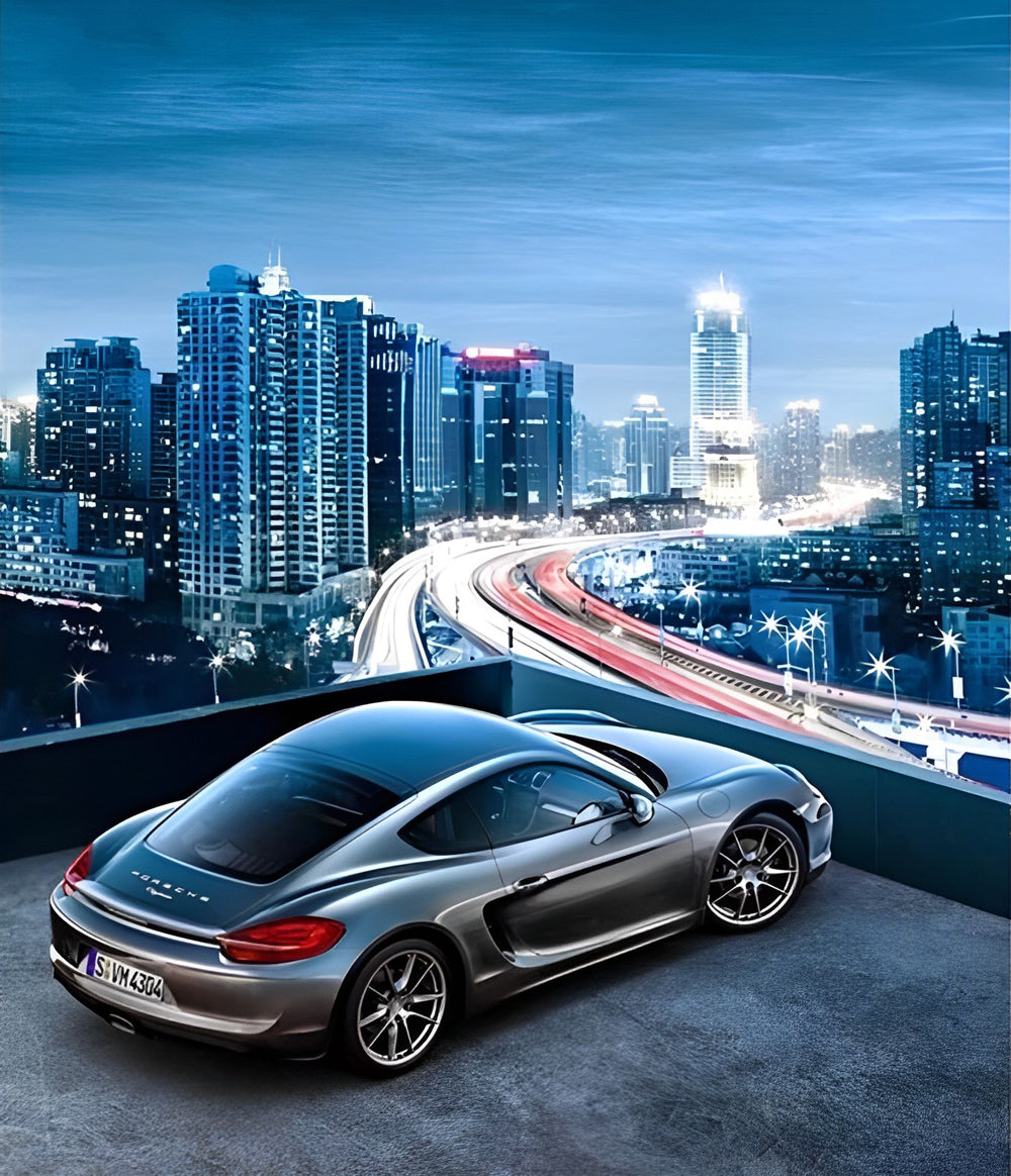 Luxusauto in der Stadt Diamond Painting