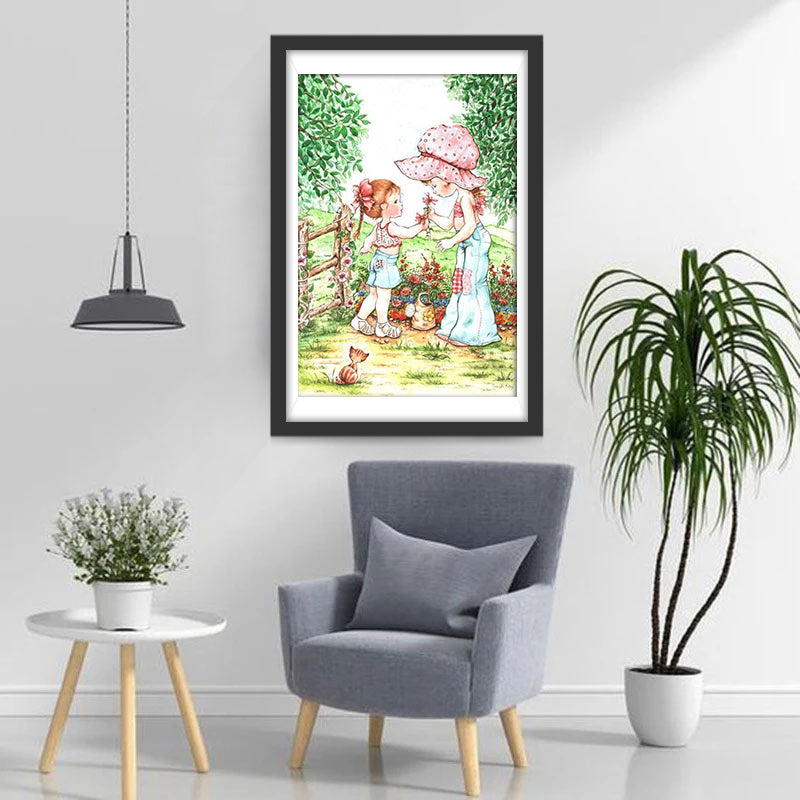 Mädchen im Frühling Diamond Painting