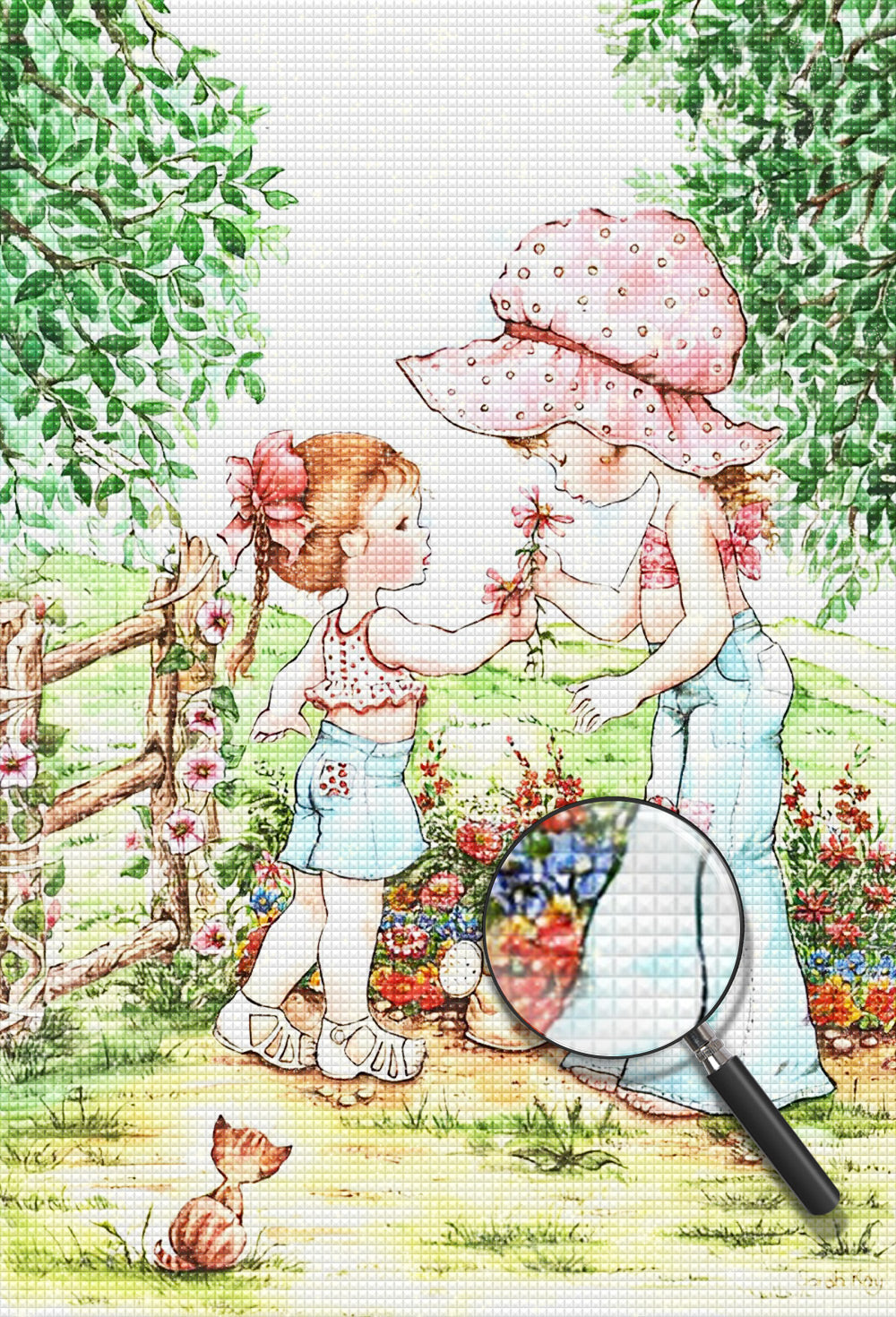 Mädchen im Frühling Diamond Painting