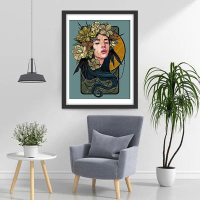 Mädchen mit Blumen Diamond Painting