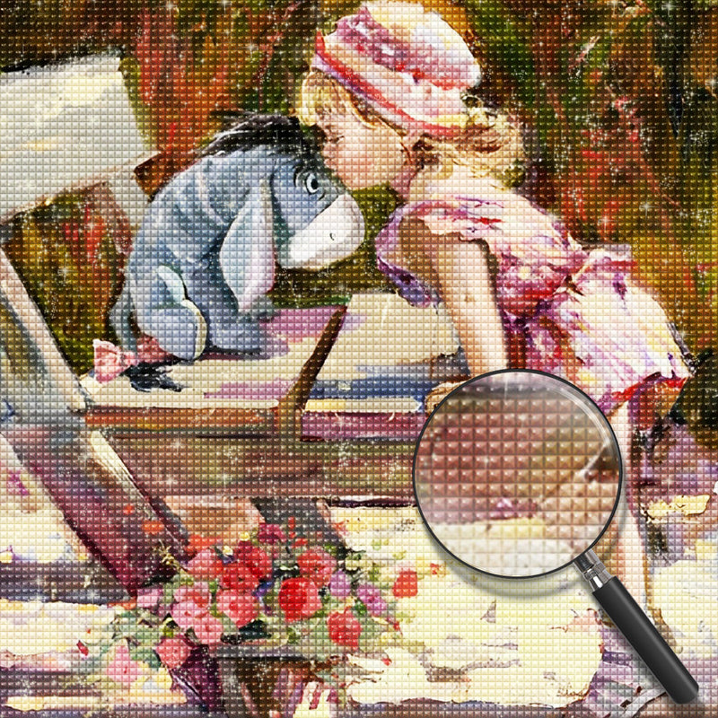 Mädchen und Esel Diamond Painting