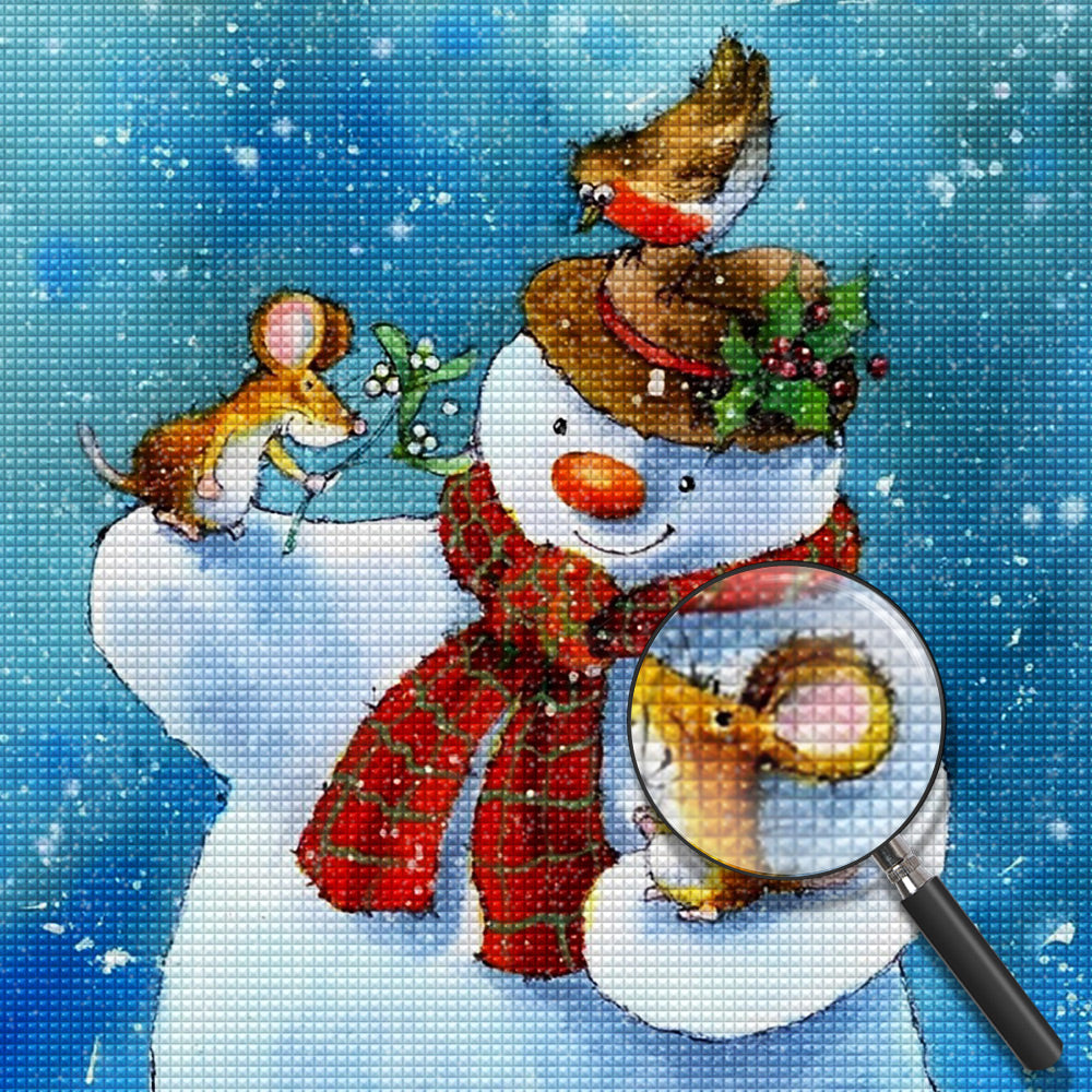 Mäuse Weihnachtsschneemann Diamond Painting