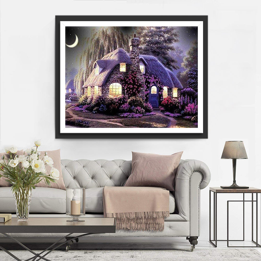 Magisches Haus in der Nacht Diamond Painting