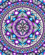 Mandala mit blau-lila Mustern Diamond Painting