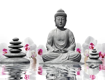 Meditierender Buddha im Wasser Diamond Painting