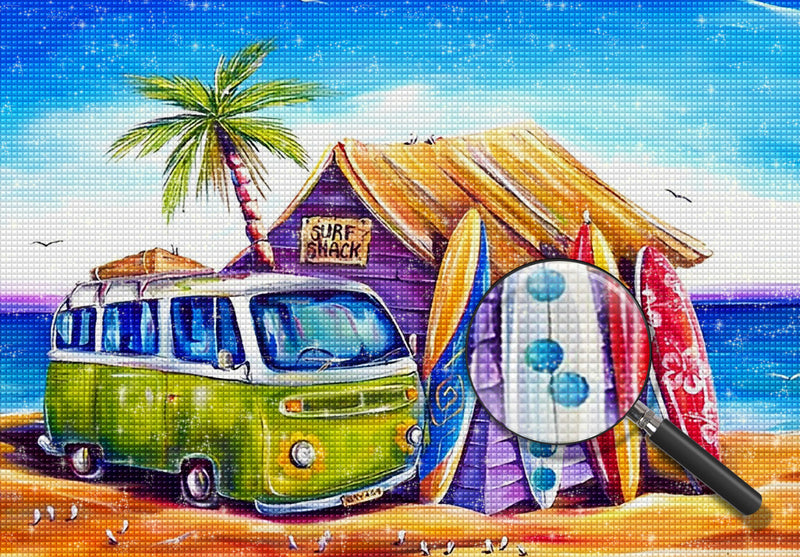 Meer Bus Hütte Diamond Painting