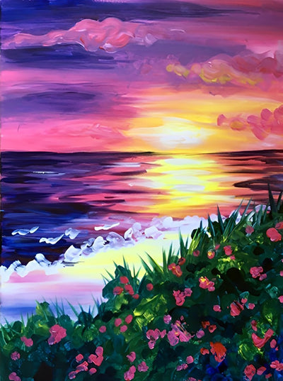 Meer und Blumen Diamond Painting