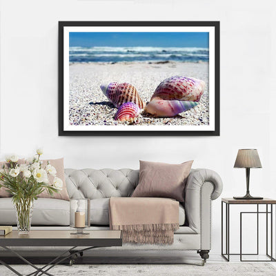 Meeresschnecke am Strand Diamond Painting